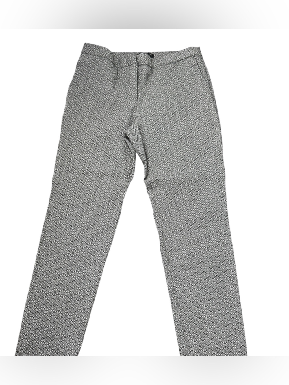 Mario Serrani Gray Navy Pattern Straight Leg Pants Career Workwear Size 6